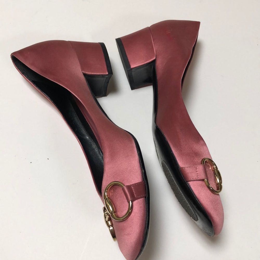 Vintage Gucci Pink Rose Satin Ballerina size 7B - Picture 3 of 8
